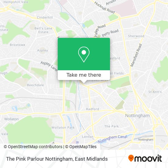 The Pink Parlour Nottingham map