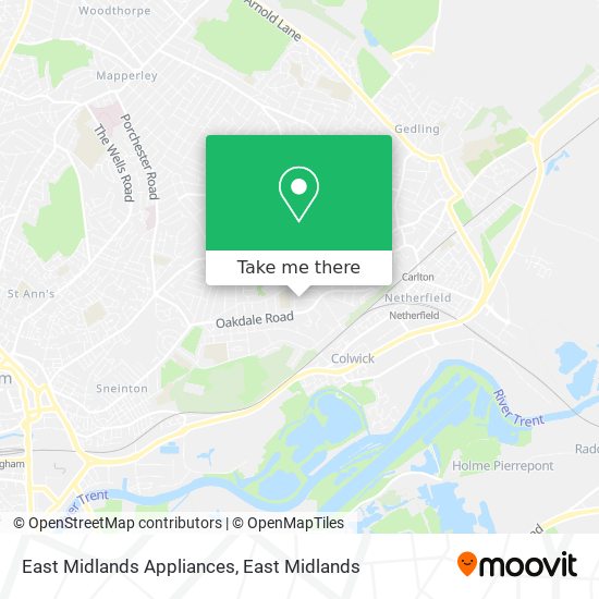 East Midlands Appliances map