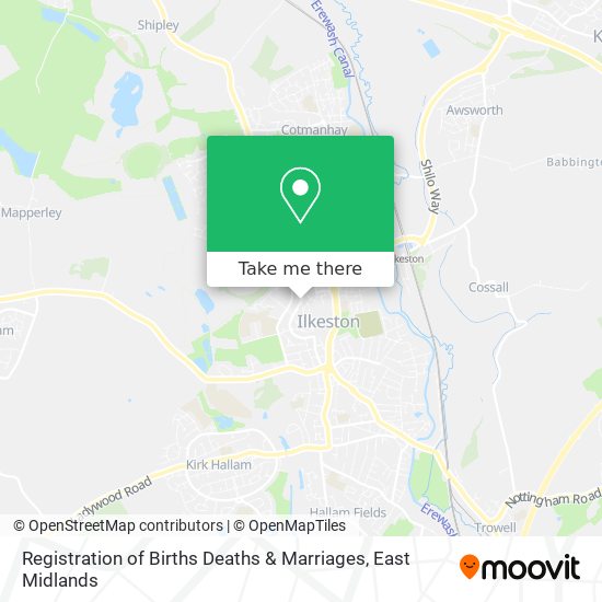 Registration of Births Deaths & Marriages map