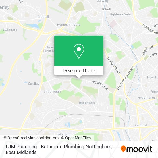 LJM Plumbing - Bathroom Plumbing Nottingham map