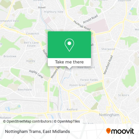 Nottingham Trams map