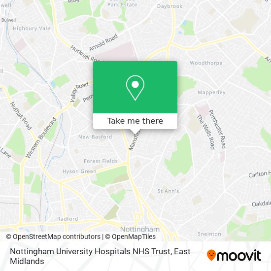 Nottingham University Hospitals NHS Trust map