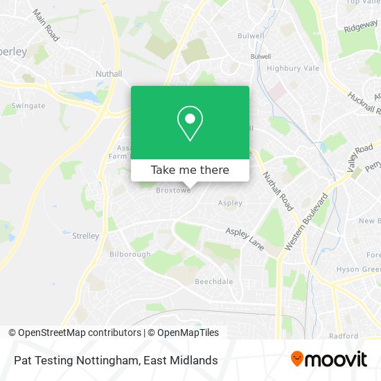 Pat Testing Nottingham map