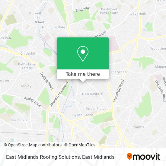 East Midlands Roofing Solutions map