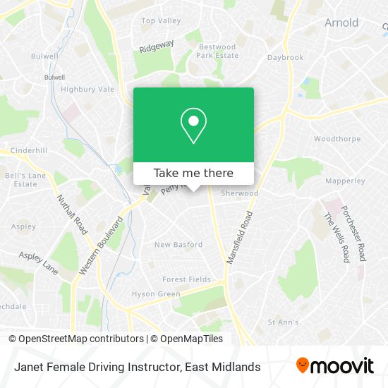 Janet Female Driving Instructor map