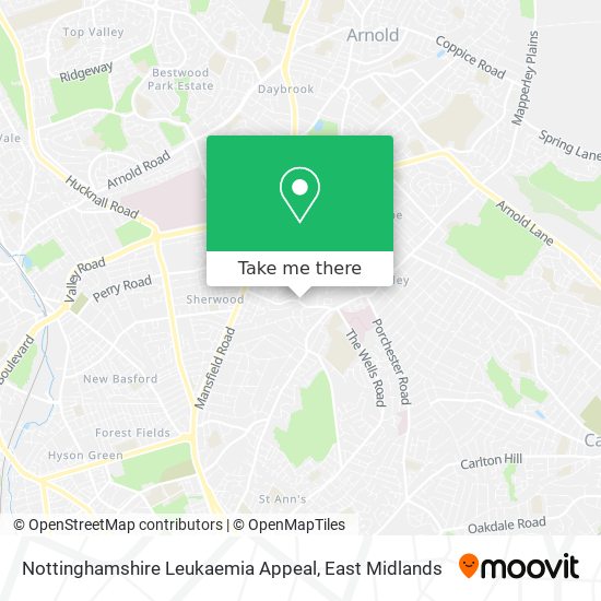 Nottinghamshire Leukaemia Appeal map