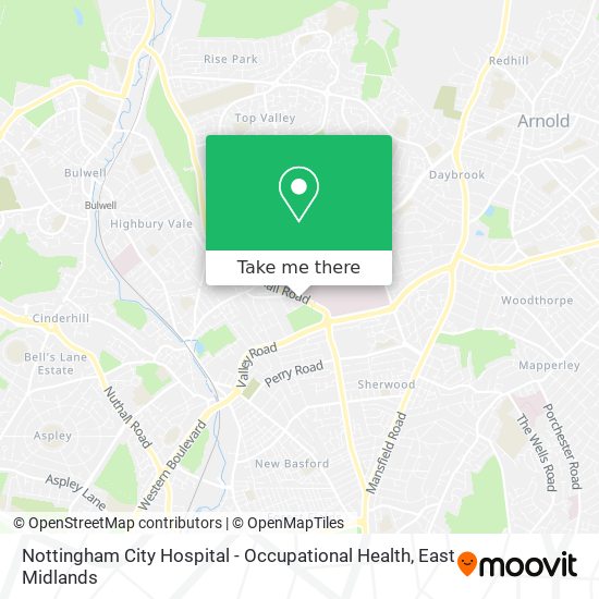 Nottingham City Hospital - Occupational Health map