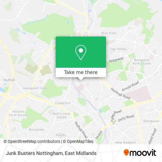 Junk Busters Nottingham map