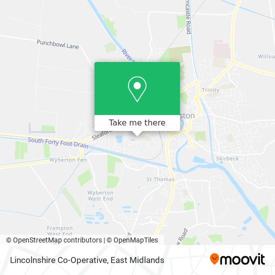 Lincolnshire Co-Operative map