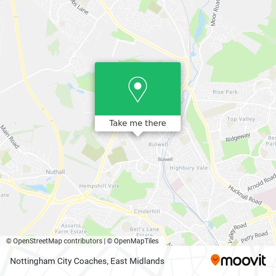 Nottingham City Coaches map