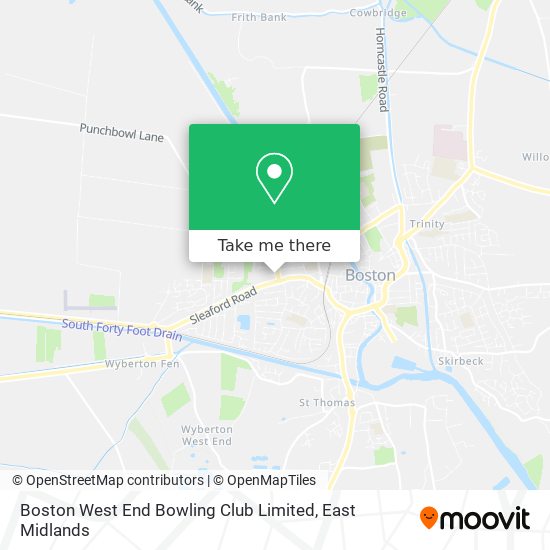 Boston West End Bowling Club Limited map