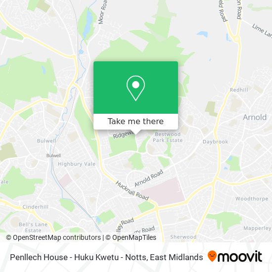 Penllech House - Huku Kwetu - Notts map