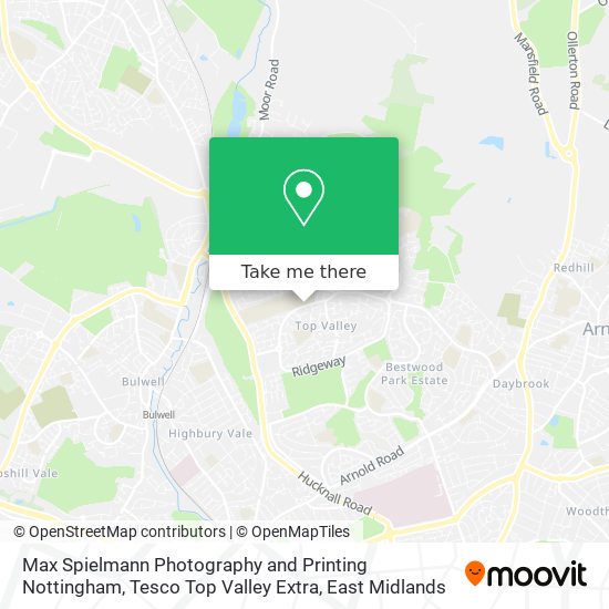 Max Spielmann Photography and Printing Nottingham, Tesco Top Valley Extra map
