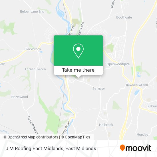 J M Roofing East Midlands map