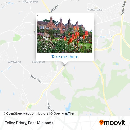 Felley Priory map