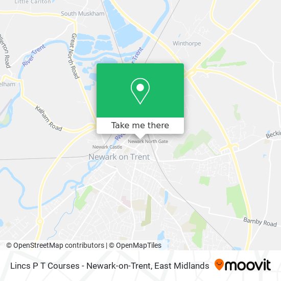 Lincs P T Courses - Newark-on-Trent map