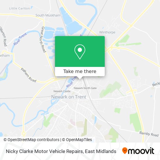 Nicky Clarke Motor Vehicle Repairs map