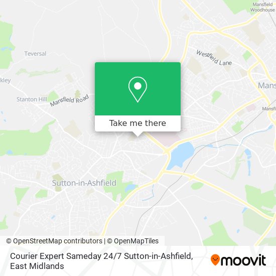 Courier Expert Sameday 24 / 7 Sutton-in-Ashfield map