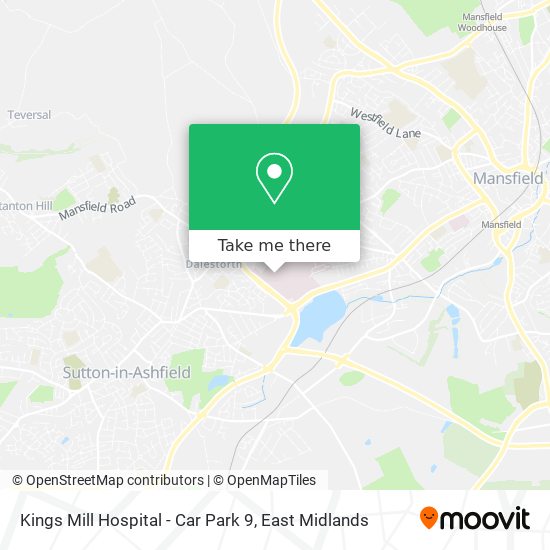 Kings Mill Hospital - Car Park 9 map