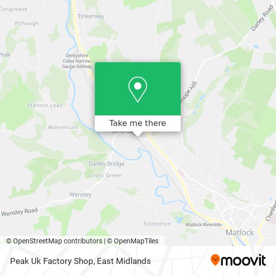 Peak Uk Factory Shop map