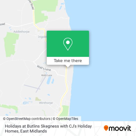 Holidays at Butlins Skegness with CJ's Holiday Homes map