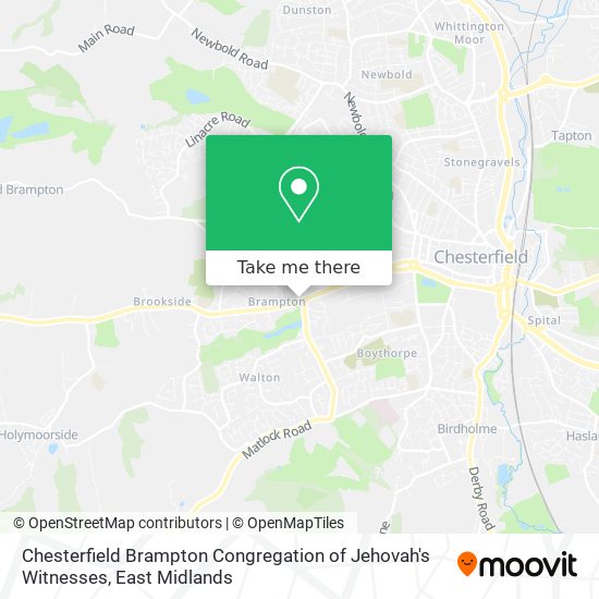Chesterfield Brampton Congregation of Jehovah's Witnesses map