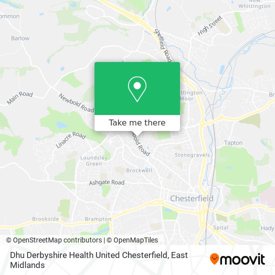 Dhu Derbyshire Health United Chesterfield map