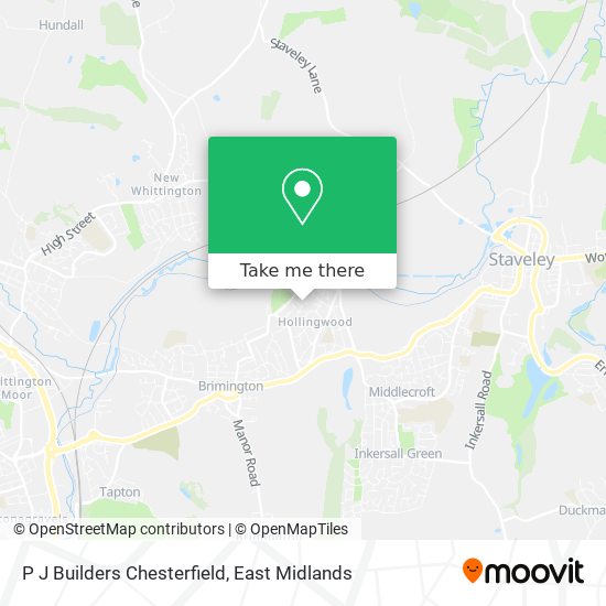 P J Builders Chesterfield map