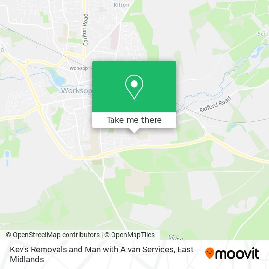 Kev's Removals and Man with A van Services map