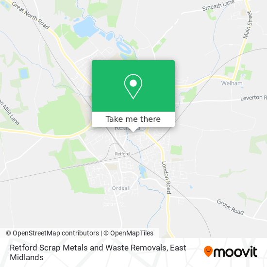 Retford Scrap Metals and Waste Removals map