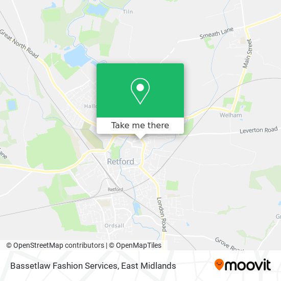 Bassetlaw Fashion Services map