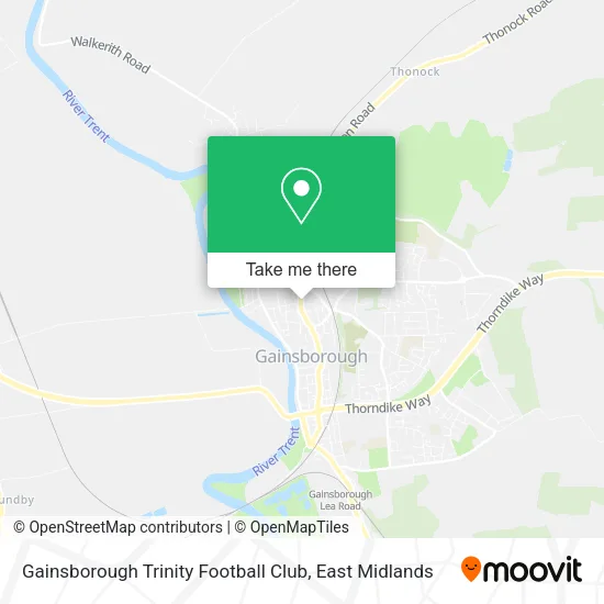 Gainsborough Trinity Football Club map