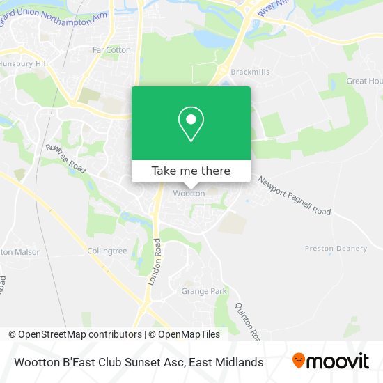 Wootton B'Fast Club Sunset Asc map