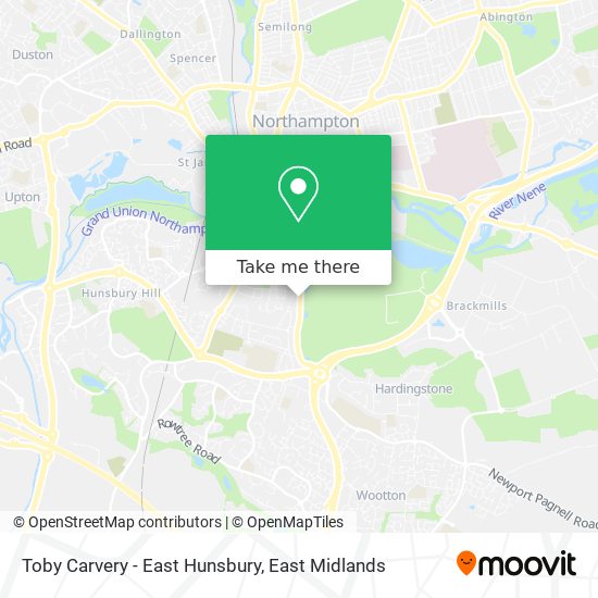 Toby Carvery - East Hunsbury map