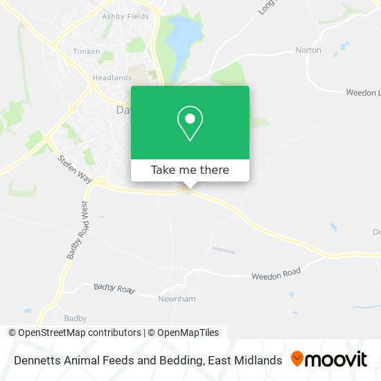 Dennetts Animal Feeds and Bedding map