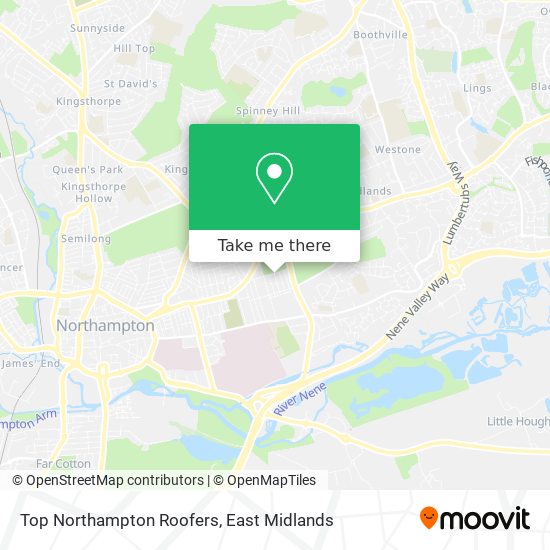 Top Northampton Roofers map