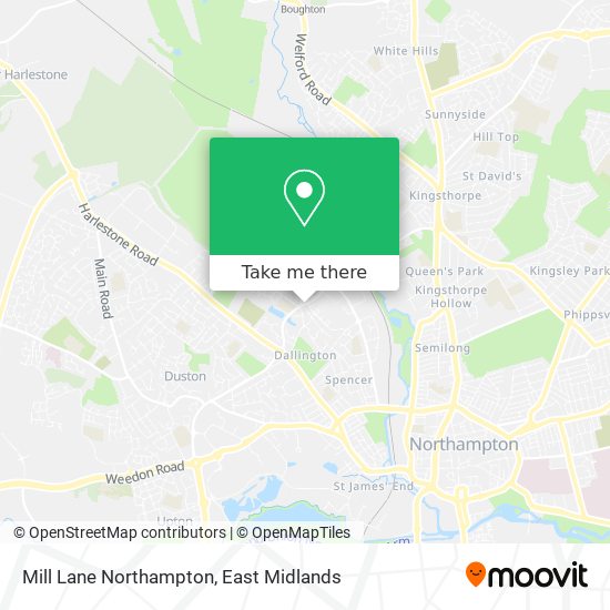 Mill Lane Northampton map
