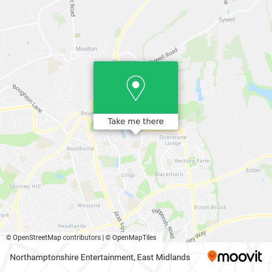 Northamptonshire Entertainment map