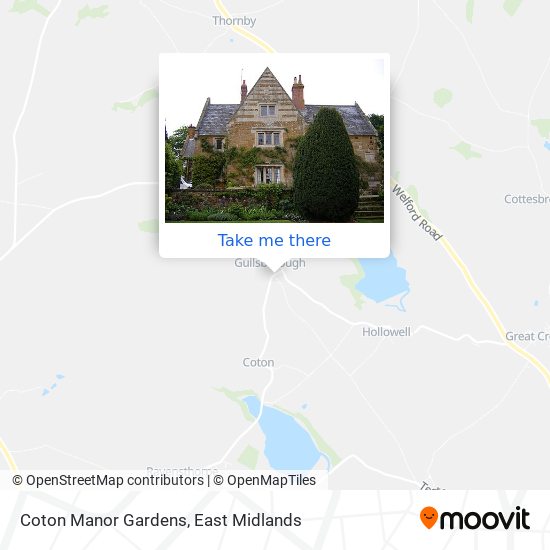Coton Manor Gardens map