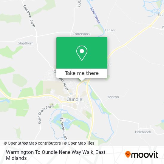 Warmington To Oundle Nene Way Walk map