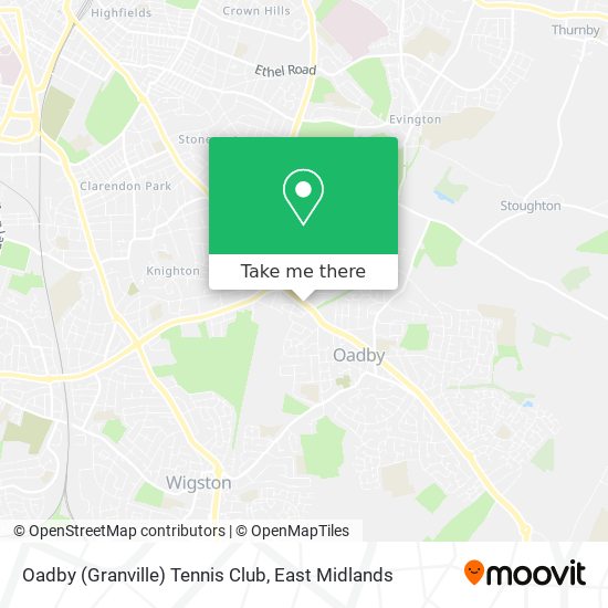 Oadby (Granville) Tennis Club map