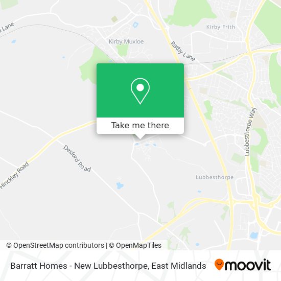 Barratt Homes - New Lubbesthorpe map