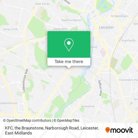 KFC, the Braunstone, Narborough Road, Leicester map