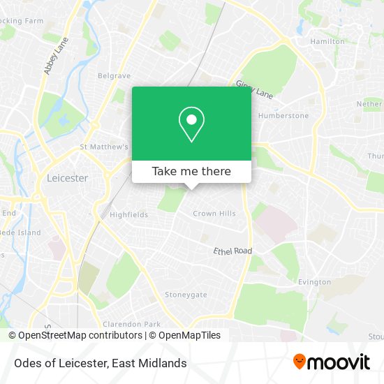 Odes of Leicester map