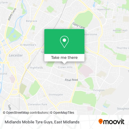 Midlands Mobile Tyre Guys map