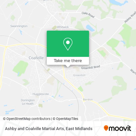 Ashby and Coalville Martial Arts map