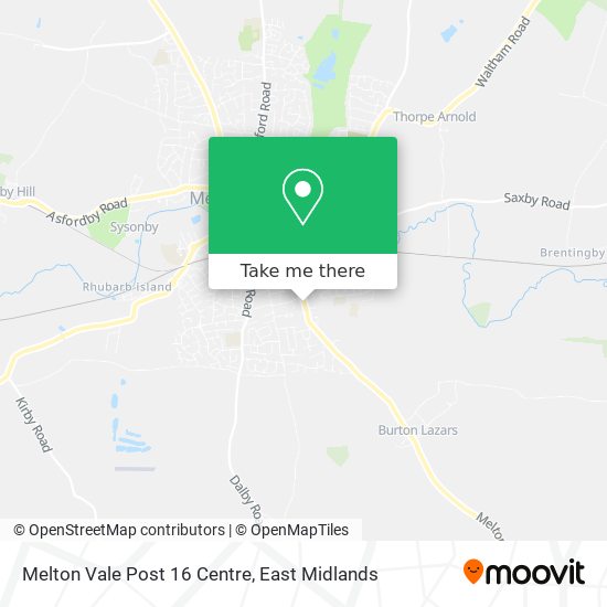 Melton Vale Post 16 Centre map