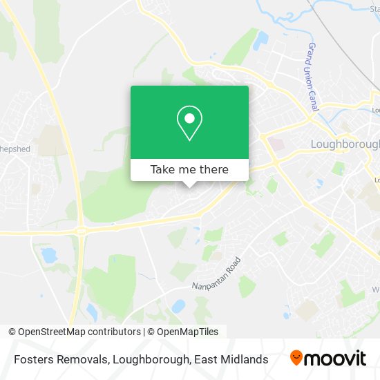 Fosters Removals, Loughborough map