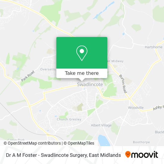 Dr A M Foster - Swadlincote Surgery map