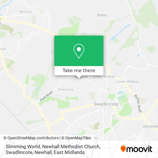 Slimming World, Newhall Methodist Church, Swadlincote, Newhall map